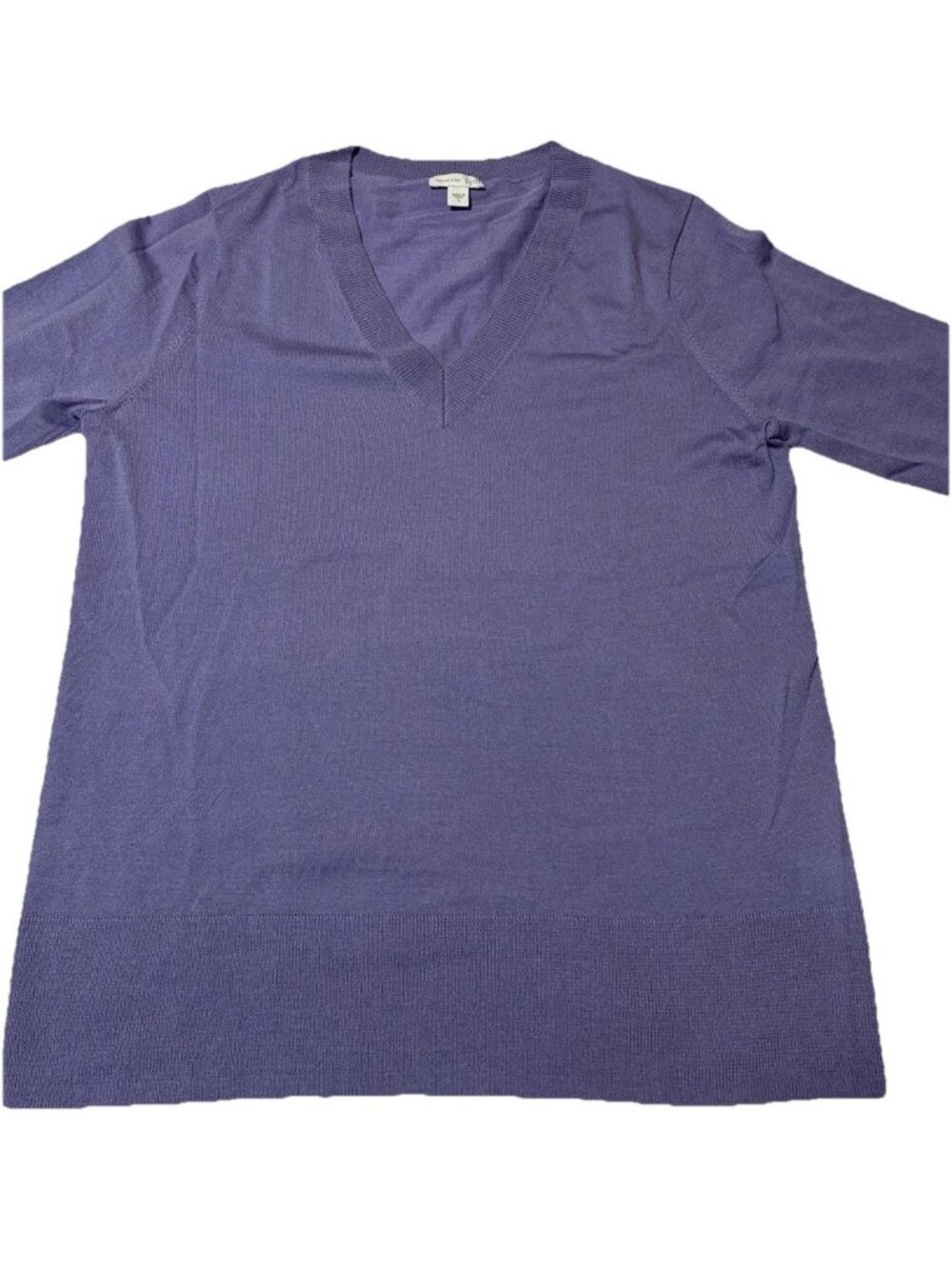 J Jill Women Small S 100% Merino Wool V-Neck Sweater Lilac Purple Heather Knit